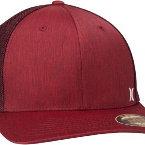 Hurley Men's Caps - Mini Icon Mesh Panel Baseball Cap - Fitted Hats for Men, Size Large-X-Large, Noble Red