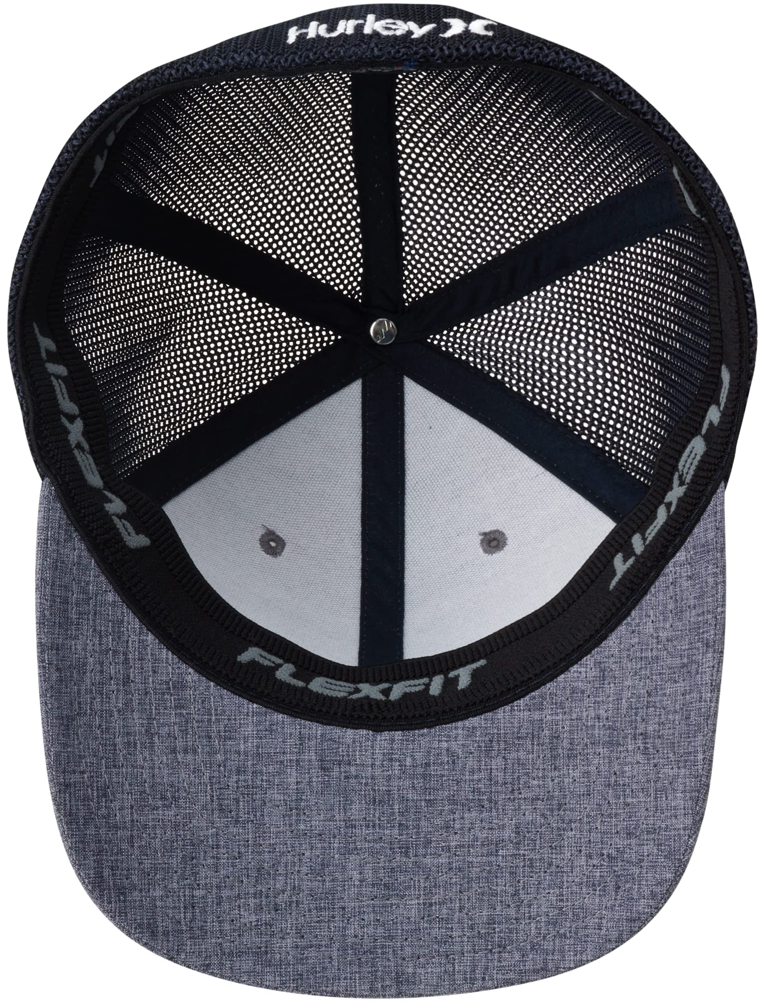 Hurley Men's Caps - Mini Icon Mesh Panel Baseball Cap - Fitted Hats for Men, Size Small-Medium, Obsidian