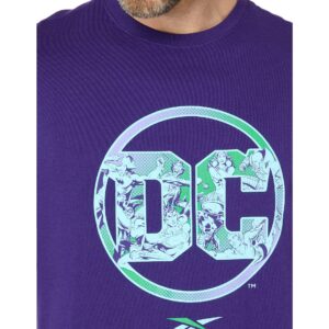 Reebok Men's Standard Graphic Tee, DC Comics Logo/Dark Orchid, XX-Large