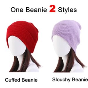 NPQQUAN 3 Packs Unisex Beanie Hats for Men Women Winter Knit Beanies Black+Black+Black