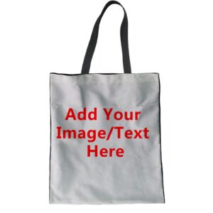 hugs idea add your own image customized womens tote handbags lightweight grocery handbags