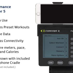 Concept2 SkiErg Indoor Ski Machine with PM5 Monitor | Adjustable Air Resistance with Garmin HRM-Dual Heart Rate Monitor | ANT+ and Bluetooth Connectivity with Signature Series Resistance Band