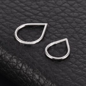 2pcs Septum Jewelry Teardrop Nose Ring Daith Crystal Earring 316L Surgical Steel Hinged Segment Hoop Septum Clicker Helix Cartilage Tragus Piercing Jewelry for Women-silver