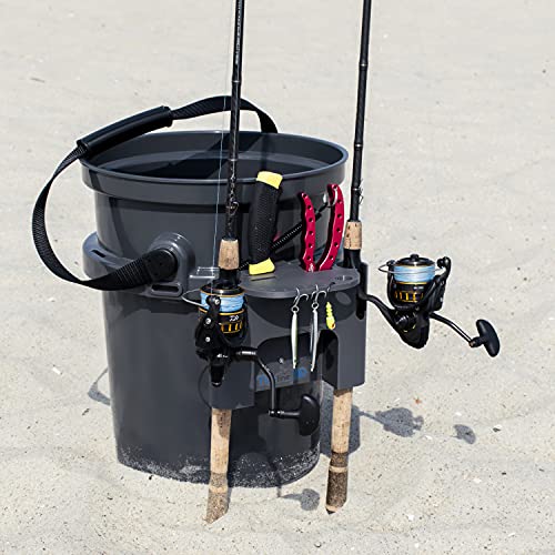 Tideline3D Fishing Rod Holder Compatible with YETI LoadOut Bucket (Dark Gray)