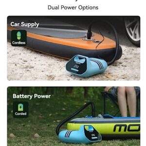 TOPUMP 7800mAh Rechargable SUP Air Pump TPS300,20PSI Electric Paddle Board Pump with Auto-Off Feature, Dual Stage Inflation & Deflation, AC/DC Battery for SUP, Inflatable Tent, Boat, Kayak