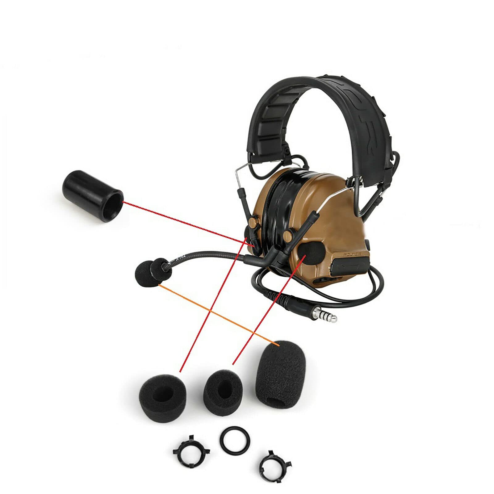 Replacement Foam Windsock Set for Peltor Comtac Headsets