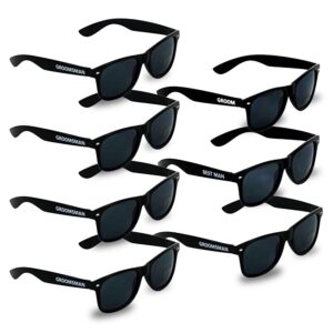 LotsBuyLots Groomsmen Sunglasses 7 Pack, Bachelor Party Supplies Sunglasses for Groom,Best Man,Groomsman(B:Groomsman)