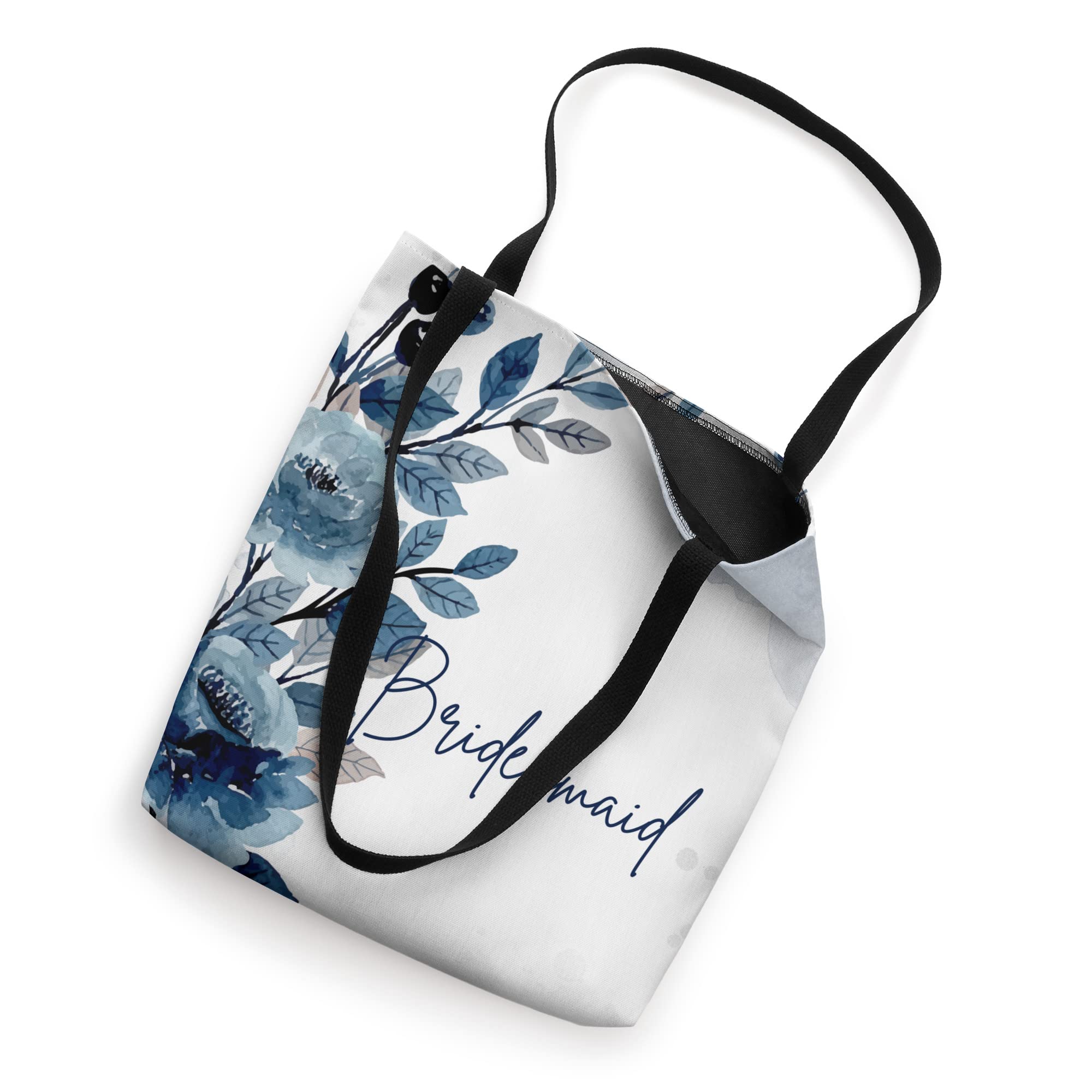 Blue Roses Floral Watercolor Bridesmaid Tote Bag