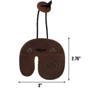 Valhalla Gear, Archery Finger Tab Handmade from Full Grain Leather - Protect Guard for Recurve Bows, Fingers Protector, Shooting Practice Gear Sports & Outdoors - Bourbon Brown