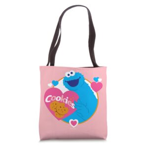 sesame street cookie monster love cookies tote bag