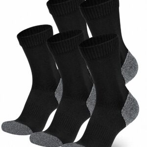 H HANDOOS Mens Socks Quick Dry Socks Men 6-9 Athletic Socks Men for Everyday Wear Running-5 Pack, Black