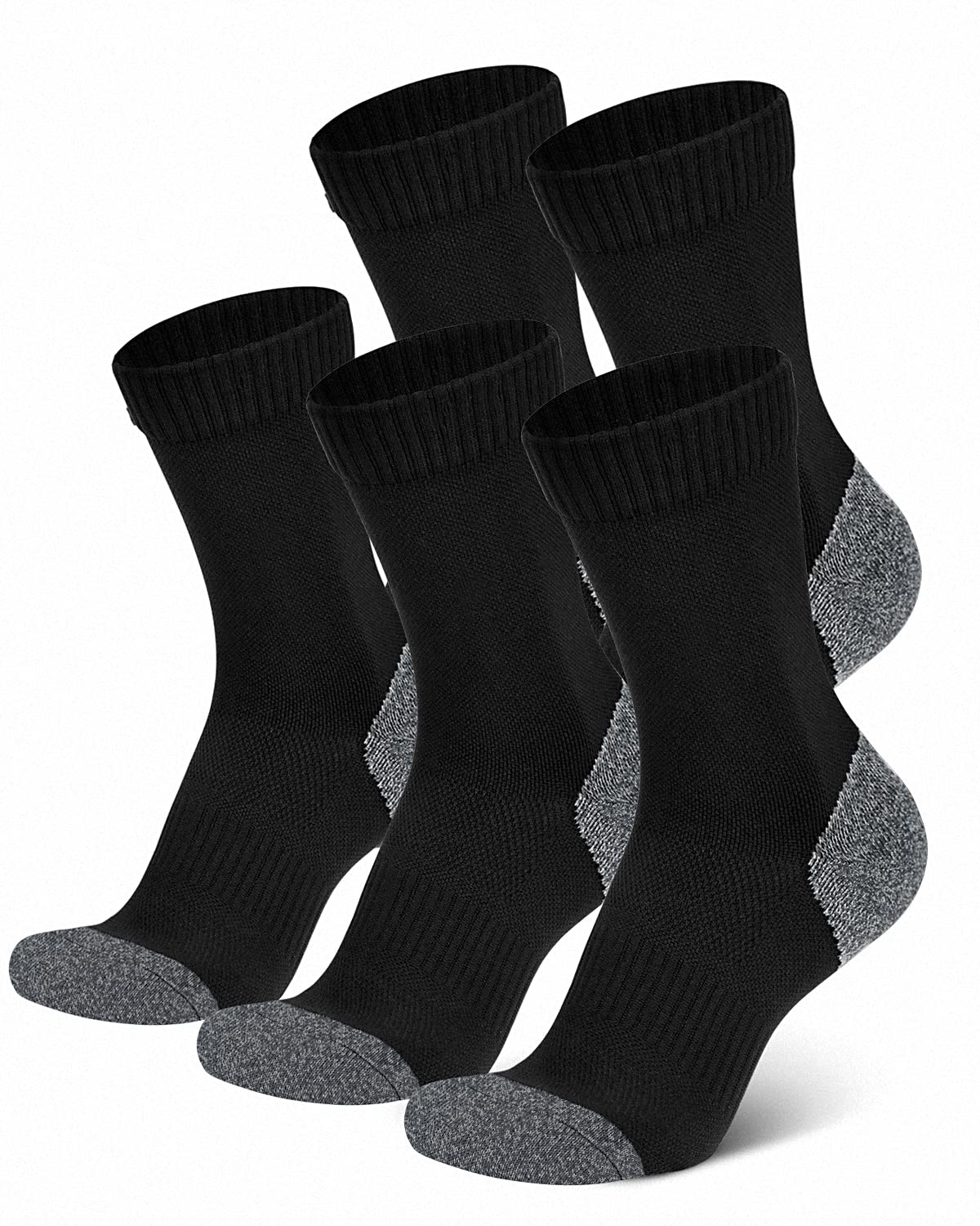 H HANDOOS Mens Socks Quick Dry Socks Men 6-9 Athletic Socks Men for Everyday Wear Running-5 Pack, Black