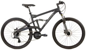 gravity fsx 27.5 dlx24 dual suspension with disc brakes mountain bike 27.5 in 650b wheels matt black (21 inch = large/xlrg fits* 6'2" to 6'5")