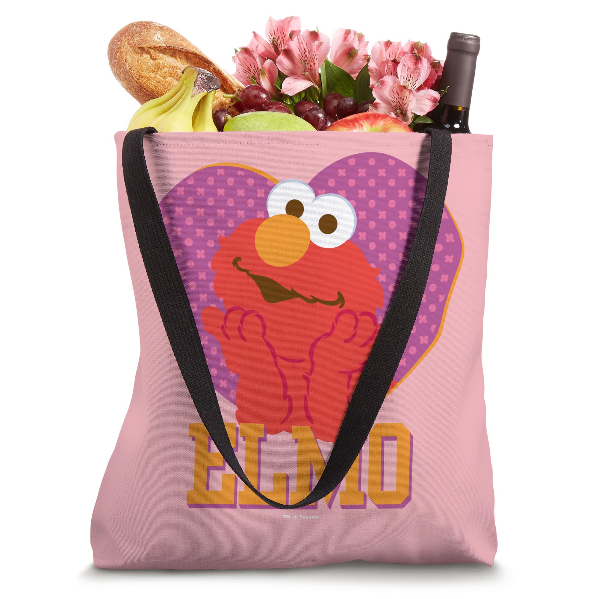 Sesame Street Patterned Elmo Heart Tote Bag