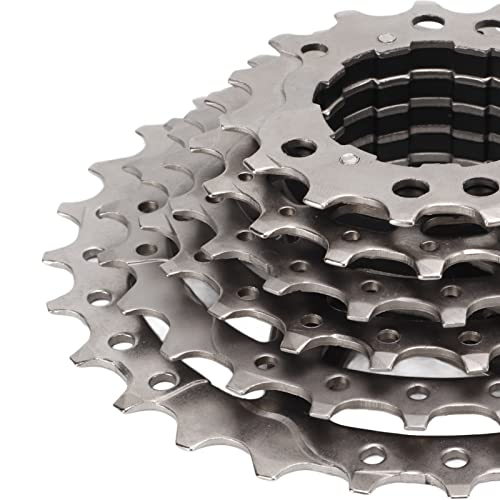 Mountain Bike 8 Speed Cassette, Smoother Shifting Multi Layer Electroplating Deficient Gear Design 8 Speed Cassette for Road Bike