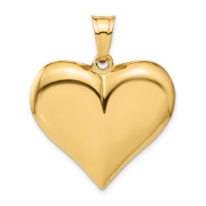 Auriga Fine Jewelry 14k Yellow Gold Polished 3-D Puffed Heart Pendant Gift for Women