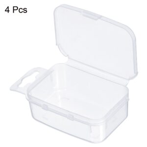 PATIKIL Fishing Tackle Accessory Box, 4 Pack Plastic Fish Lure Bait Hooks Storage Organizer Container, Clear