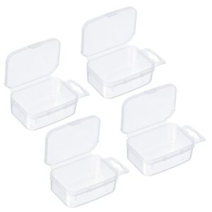 PATIKIL Fishing Tackle Accessory Box, 4 Pack Plastic Fish Lure Bait Hooks Storage Organizer Container, Clear