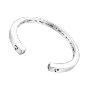 dletay urn bracelet for ashes cremation bracelet memorial ashes bracelet cuff bangle bracelet-god has you in his arms, i have you in my heart