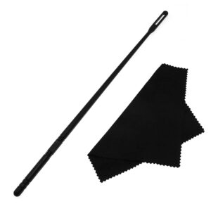 DGBRSM Flute Cleaning Rod with 3pcs Cleaning Swabs Flute Cleaning Kit Flute Cleaner Flute Polishing Cloth, Black