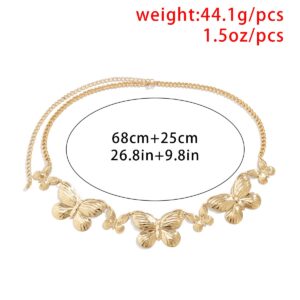 Rumtock Statement Gold Butterfly Pendant Waist Chain Belly Belt Women Girls Boho Body Chain Jewelry for Summer Beach Nightclub Party