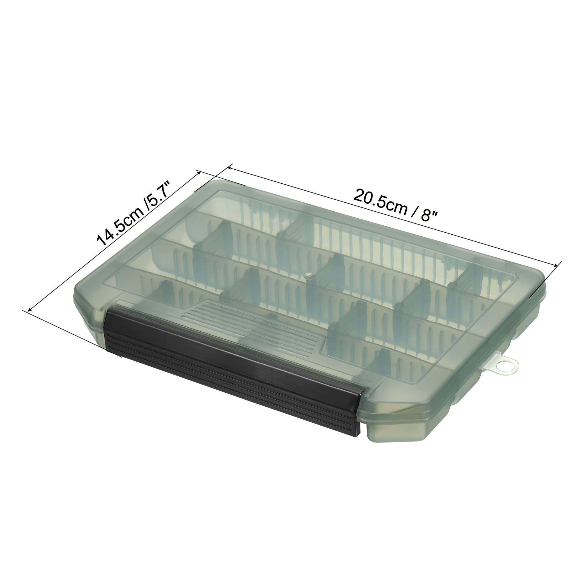 PATIKIL Waterproof Fishing Lure Box, Plastic Fish Tackle Accessory Storage Organizer Container, Clear Gray