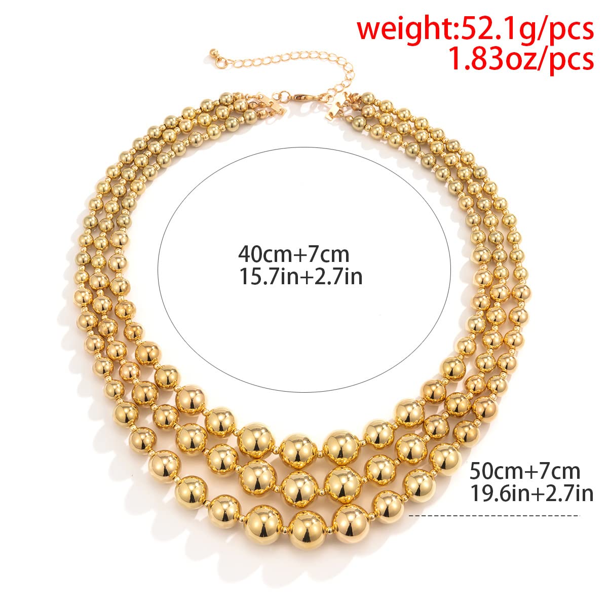 Jovono Chunky Gold Necklaces Beaded Statement Necklace Layered Bib Necklace Accessories for Women