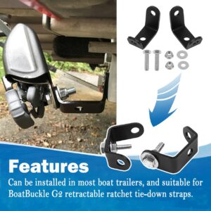 E-cowlboy for BoatBuckle G2 Universal Strap Mounting Bracket Kit #F14254 Retractable Transom Straps Mounting Bracket Kit for Boat Trailers 3-Sided Brackets