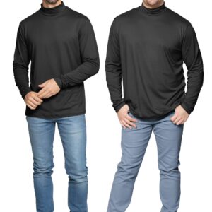 Men's Oh So Soft Long Sleeve Mock Neck Turtleneck Black 3X