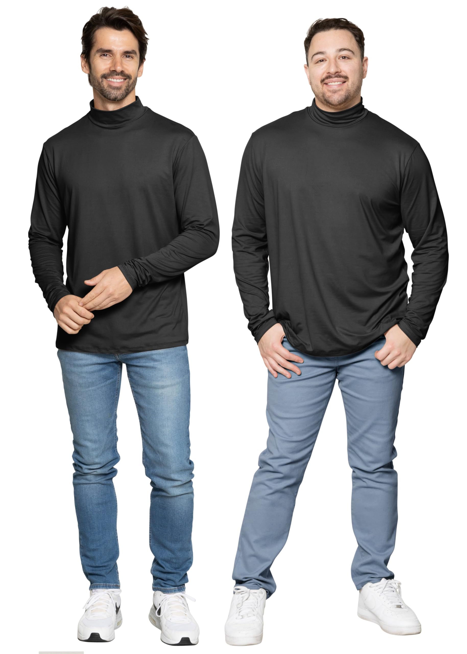 Men's Oh So Soft Long Sleeve Mock Neck Turtleneck Black 3X