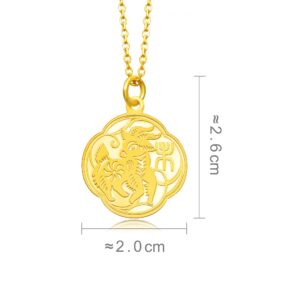 CHOW SANG SANG Chinese Gifting Collection 999.9 24K Solid Gold Price-by-Weight 3.36g Gold Plum blossom-shaped 12 Chinese Zodiac Pendant for Women | [Not Include the Necklace] (Goat)