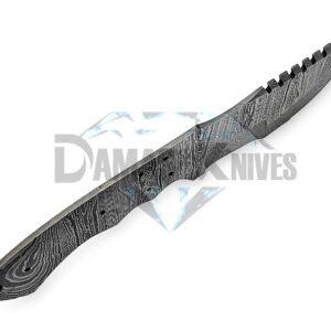 Premium Custom Handmade Damascus Steel Blank Blade Tracker for Knife Making - HB 15. Ideal for Knife Projects and Customization. Durable and Versatile Blank Blade for Knife Making Enthusiasts.