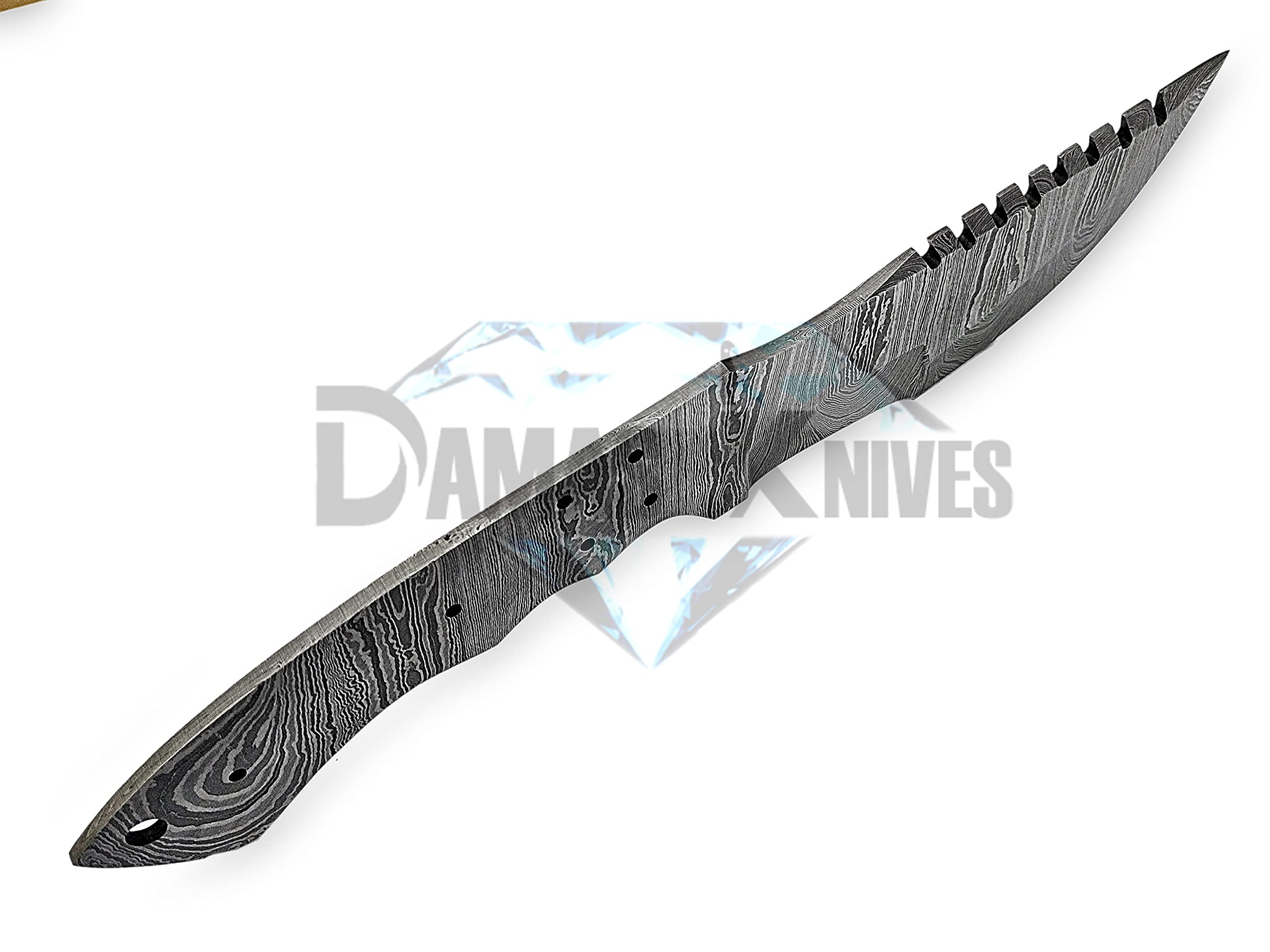 Premium Custom Handmade Damascus Steel Blank Blade Tracker for Knife Making - HB 15. Ideal for Knife Projects and Customization. Durable and Versatile Blank Blade for Knife Making Enthusiasts.