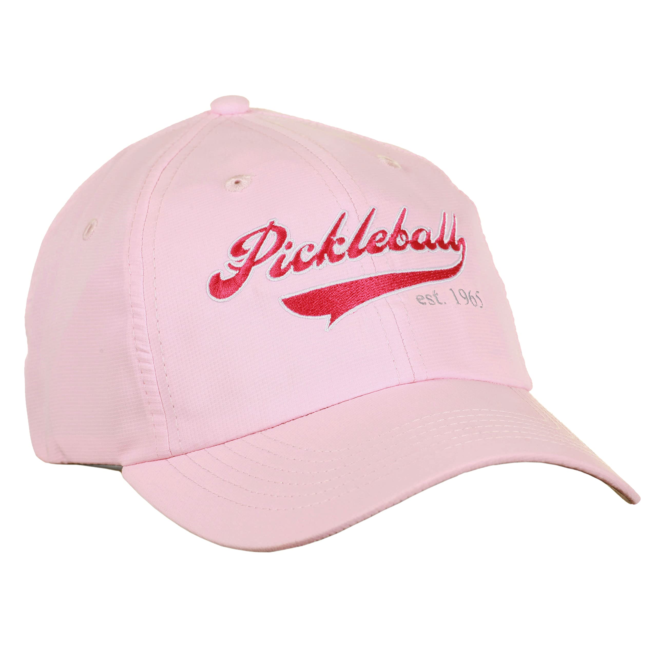 Pickleball Heritage Men's and Women's Baseball Style Hat, Breathable Stylish Athletic Cap with Bill Pink