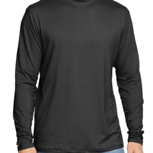 Men's Oh So Soft Long Sleeve Mock Neck Turtleneck Black 3X