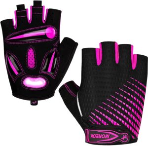 moreok-cycling gloves bike gloves for men/women-[5mm gel pad] biking gloves light pink-121-s