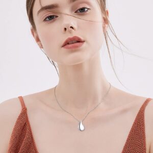 SHEAISRS Teardrop Urn Necklace for Ashes Sterling Silver Cremation Pendant Necklace Keepsake Jewelry for Women