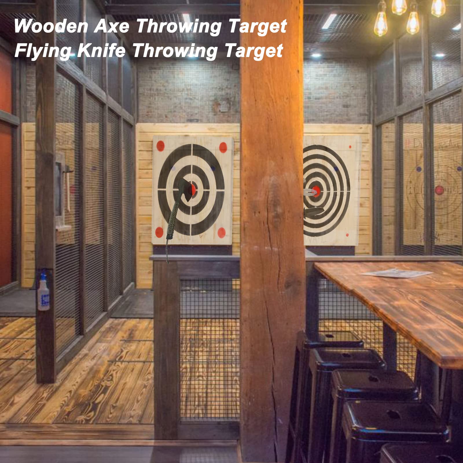 Heavy Wooden Axe Throwing Target & Knife Throwing Target with Handles