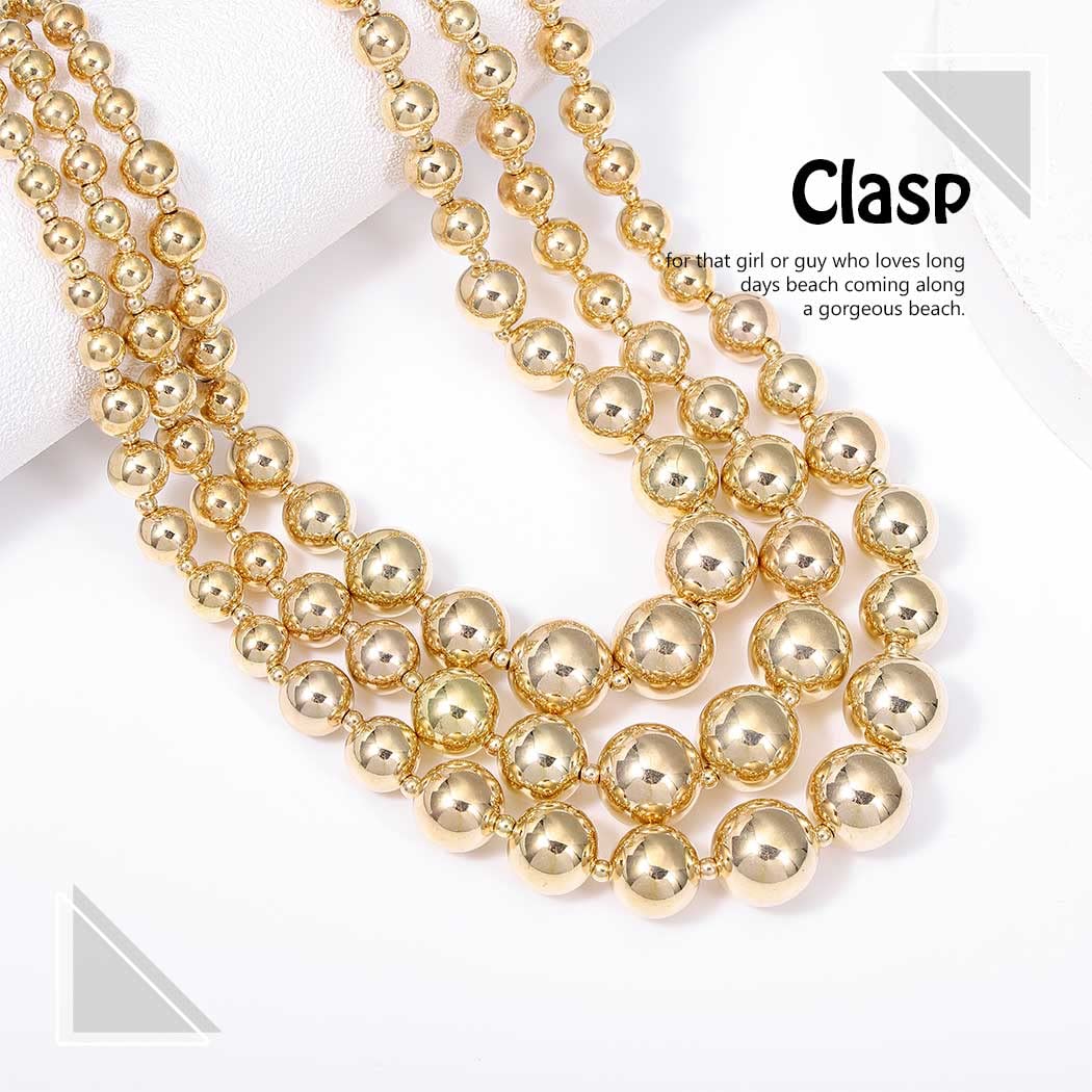 Jovono Chunky Gold Necklaces Beaded Statement Necklace Layered Bib Necklace Accessories for Women