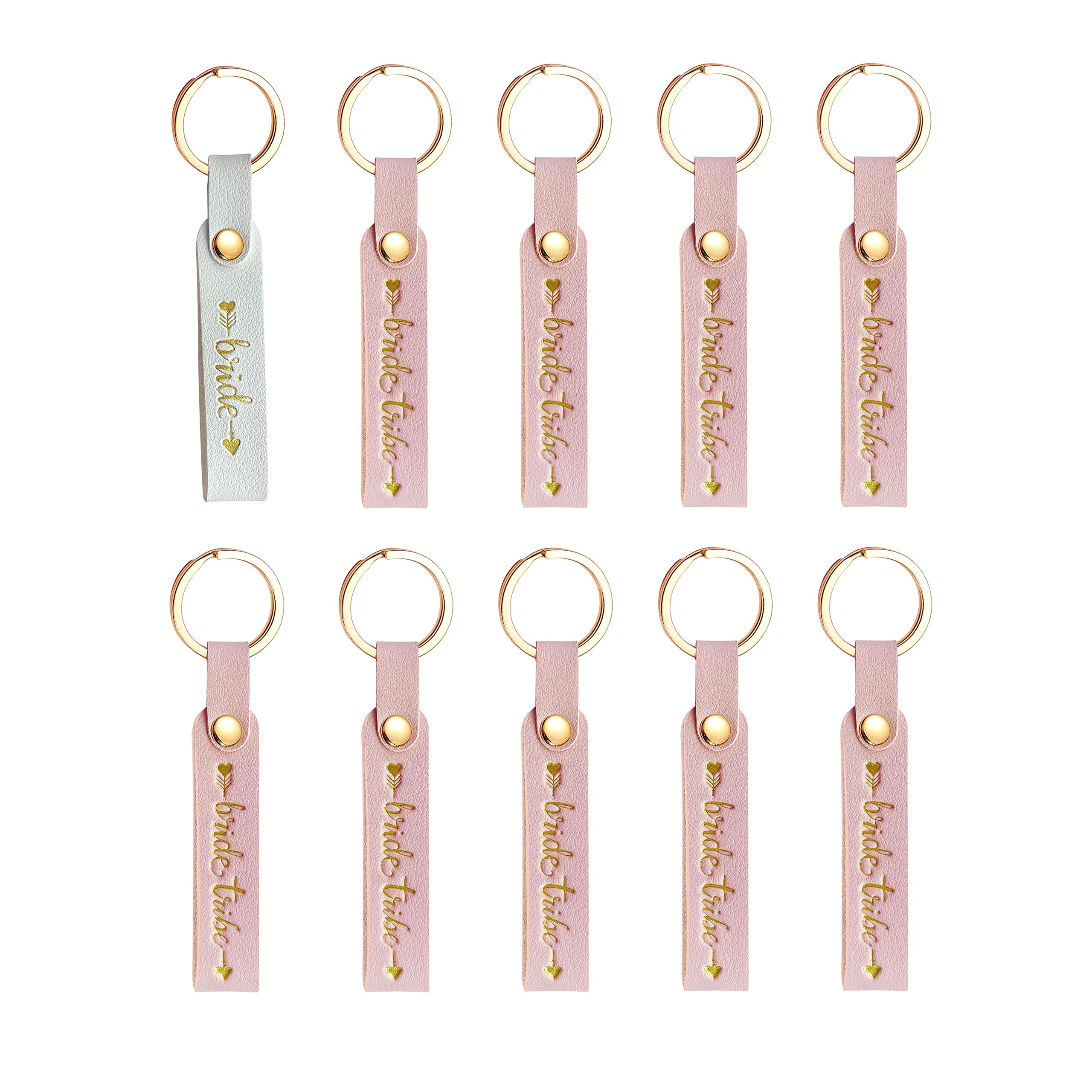 LotsBuyLots Bridesmaid Keychains for Bride Tribe Gifts,10 Pack Bachelorette Party Key Rings for Bridal Party Supplies