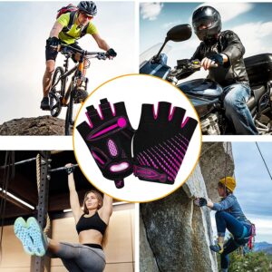 MOREOK-Cycling Gloves Bike Gloves for Men/Women-[5MM Gel Pad] Biking Gloves Light Pink-121-S