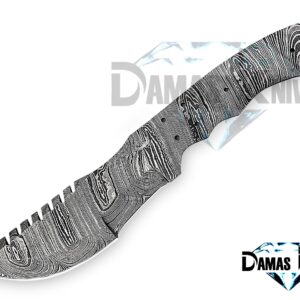 Premium Custom Handmade Damascus Steel Blank Blade Tracker for Knife Making - HB 15. Ideal for Knife Projects and Customization. Durable and Versatile Blank Blade for Knife Making Enthusiasts.