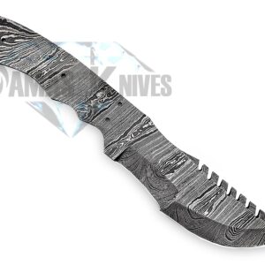 Premium Custom Handmade Damascus Steel Blank Blade Tracker for Knife Making - HB 15. Ideal for Knife Projects and Customization. Durable and Versatile Blank Blade for Knife Making Enthusiasts.