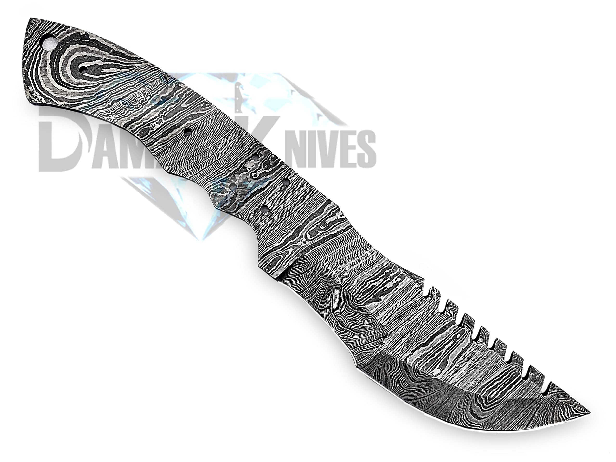 Premium Custom Handmade Damascus Steel Blank Blade Tracker for Knife Making - HB 15. Ideal for Knife Projects and Customization. Durable and Versatile Blank Blade for Knife Making Enthusiasts.