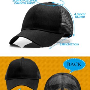 24 Pieces Blank Trucker Hats Bulk Black Mesh Baseball Caps Adjustable for Men Women Teen Sports Workout Sublimation DIY