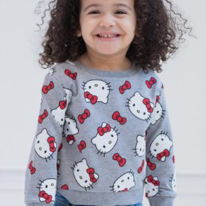 Hello Kitty Toddler Girls French Terry Pullover Sweatshirt Grey 5T