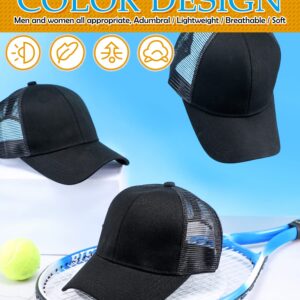 24 Pieces Blank Trucker Hats Bulk Black Mesh Baseball Caps Adjustable for Men Women Teen Sports Workout Sublimation DIY