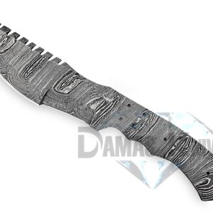 Premium Custom Handmade Damascus Steel Blank Blade Tracker for Knife Making - HB 15. Ideal for Knife Projects and Customization. Durable and Versatile Blank Blade for Knife Making Enthusiasts.