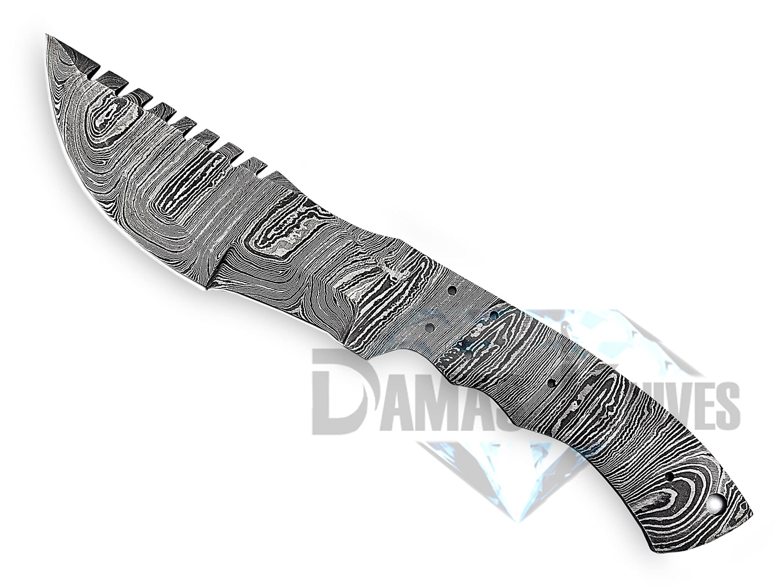 Premium Custom Handmade Damascus Steel Blank Blade Tracker for Knife Making - HB 15. Ideal for Knife Projects and Customization. Durable and Versatile Blank Blade for Knife Making Enthusiasts.