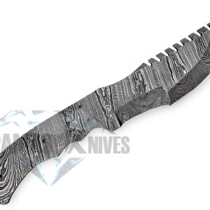 Premium Custom Handmade Damascus Steel Blank Blade Tracker for Knife Making - HB 15. Ideal for Knife Projects and Customization. Durable and Versatile Blank Blade for Knife Making Enthusiasts.